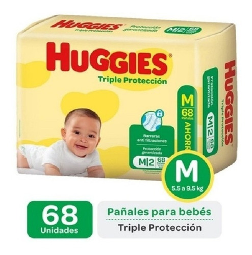 Pañales Huggies Classic Triple Proteccion  M