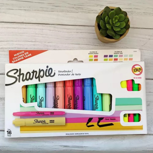 Set De Destacadores Sharpie Tank Y Pocket 16 Unidades