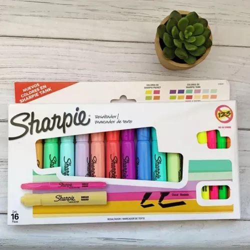 Set De Destacadores Sharpie Tank Y Pocket 16 Unidades