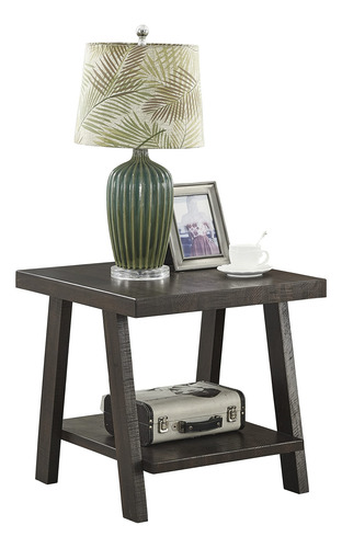 Mesa Auxiliar De Madera Contemporánea Color Espresso Desgast