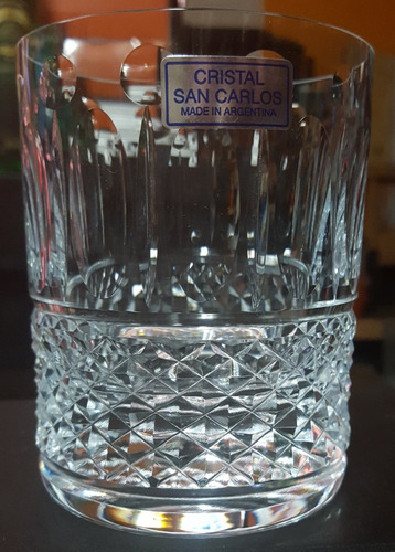 Vaso Whisky Cristal F100 Tallado Diamante X250cc San Carlos