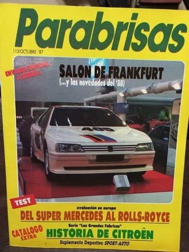 Revista Parabrisas N° 113 Oct.87del Mercedes Al Rolls Royce