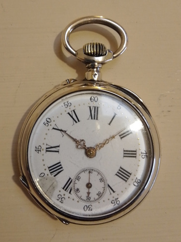 Reloj De Bolsillo De Cuerda De Plata Retro