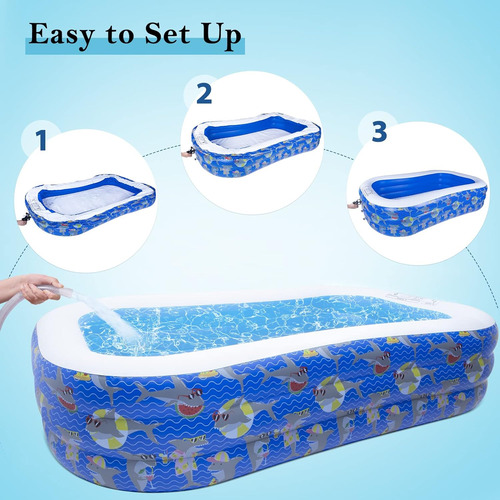 Piscina Inflable Para Niños, 96 X 56 X 22 Pulgadas, Piscina