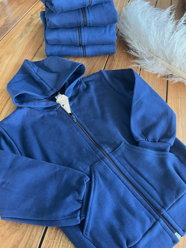 Campera Frisa Jogging Azul Escolar Uniforme Colegio Buzo Azul 10