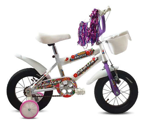 Bicicleta Infantil Niña Llanta Inflable Y Canasta Rodada 12