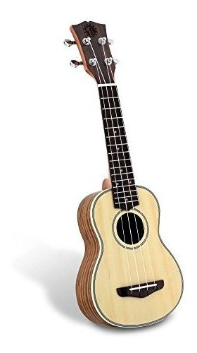 Pyle Spruce Wood Soprano Ukelele Spruce Face Black Walnut La