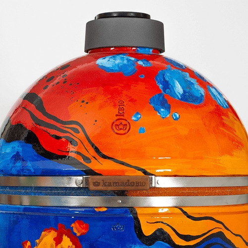 Imagen 2 de 8 de Parrilla Kamado Kb10 Horno Ahumador Art Azul Nano