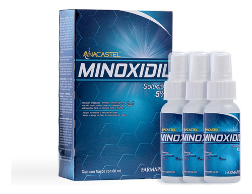 3 Piezas De Minoxidil 5% Para 3 Meses Envío Gratis Anacastel