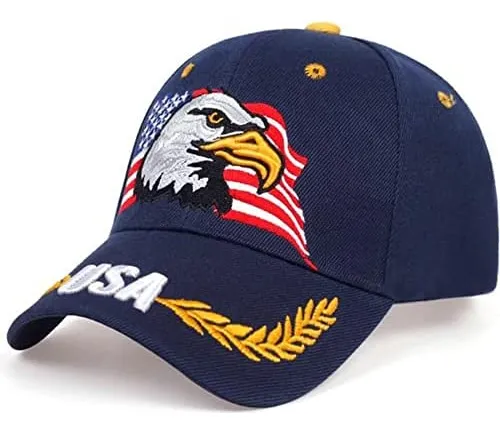 Usa-bandera Eagles-hat American Baseball-cap Bordado Azul Ma