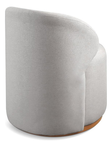 Poltrona Curva Moderna Brenda Design Arredondado Cinza Hc