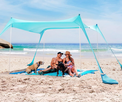 Carpa De Playa Pop-up Sun Ninja, Refugio Solar Impermeable