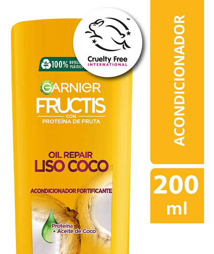 Acondicionador Oil Repair Liso Coco X200ml Fructis Garnier