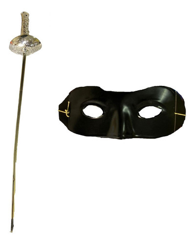 Kit Infantil Fantasia Zorro Com Espada E Máscara Plástico