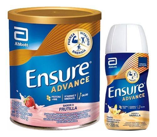 Ensure Advance Polvo 400 Gr + Shake 220 Ml X 4 Unidades