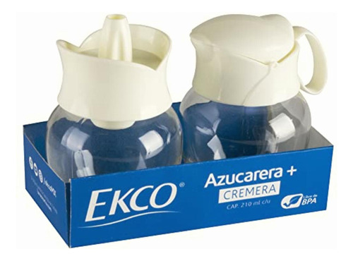 Juego De Azúcar Y Crema De 210 Ml. Ekco, Hechos De Cristal