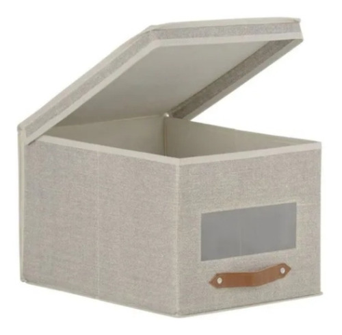 Caja Organizadora Tela 30x25x40 Cm Beige. Ropa, Juguetes, Hc