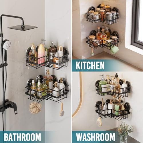 Taili Suction Cup Shower Caddy, 2 Unidades, Estante De Ducha