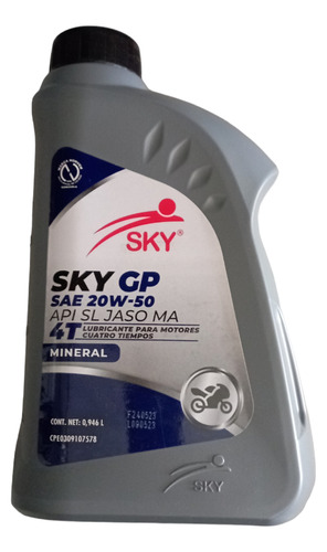 Aceite Sky 20w/50 Mineral, Motos 4 Tiempos 