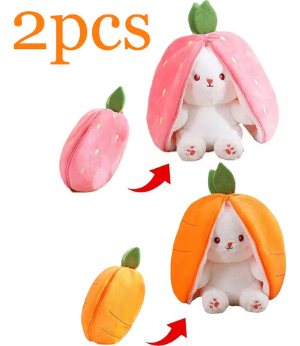 Bonito Conejo De Peluche Con Forma De Zanahoria Y Fresa Para