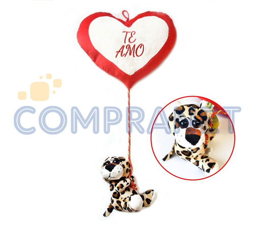 Peluche Animal Colgante,corazón Bordado Te Amo, Sonido 10318