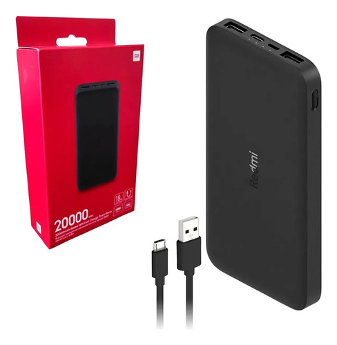 Power Bank Carregador Xiaomi Redmi Portátil 20000mah