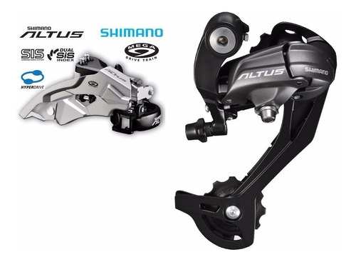 Kit Câmbio Dianteiro E Traseiro Shimano Altus M370 3x9 27v