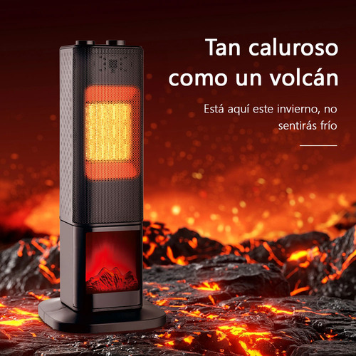 Calefactor Calentador De Torre Cerámico Ptc 1500w Negro