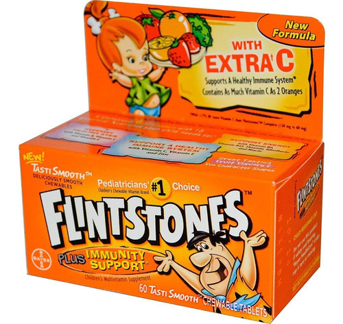 Sistema Inmmune Vitaminas Flintstones Niños 60 Tabletas Mast Sabor Frutas