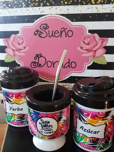 Set De Mate Personalizado Con Foto, Frase , Logo 