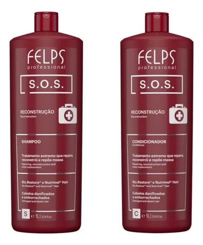 Felps Kit Duo Sos Shampoo + Condicionador 2x1l + Brinde