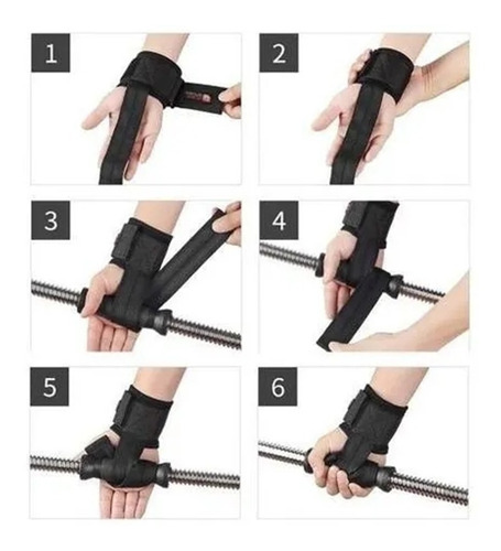 Imagen 3 de 7 de Par De Straps Muñequera Gym Crossfit Pesas Correa De Soporte