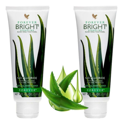 2 Un Pasta Dente Aloe Vera S/fluor Gel Dental Natural Babosa