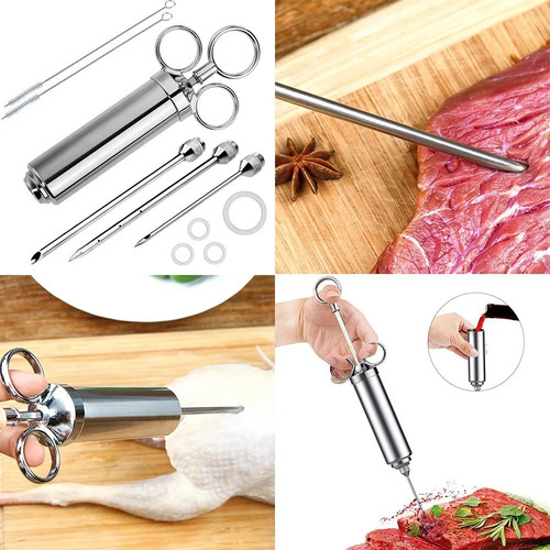 Jeringa Para Inyectar Especias, Carne, Pollo, Aguja De Cocin