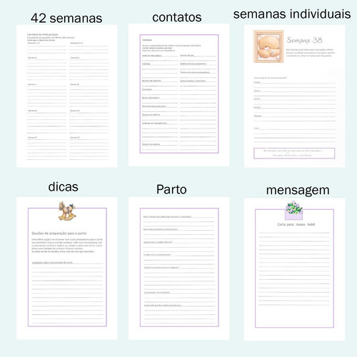 Imagem 4 de 5 de Diário Gestante Gestação Gravidez Mamãe Grávida Scrap Bebê