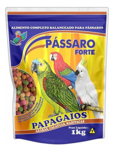 Ração Papagaio Extrusado Passaro Forte 1kg