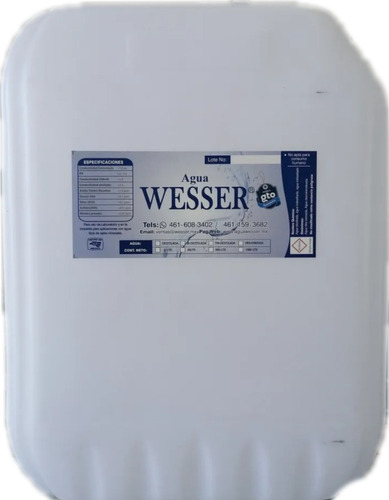 Agua Destilada Wesser 10 Lts Certificada