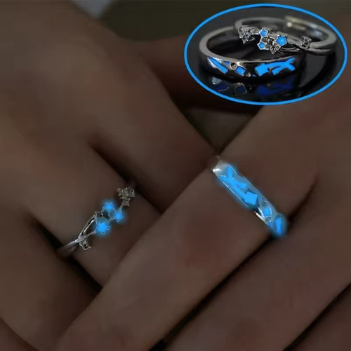 Anillo Con Forma De Estrella Brillante Para Parejas, Anillo
