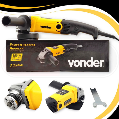 Esmerilhadeira angular Vonder EAV 860N de 50 Hz/60 Hz amarelo 860 W 127 V + acessório