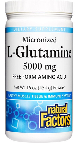 L-glutamina Micronizada 5000 Mg Natural Factors (454 G)