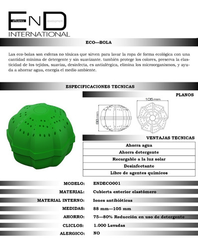 Imagen 5 de 7 de Ecobola Para Lavadora - Bola De Lavar Ropa