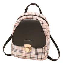 Comprar Carteras Pequeñas Mujer Mini Bag Bolso Cruzado Mochila Moda Acabado De Los Herrajes Dorados Color Negro Diseño De La Tela Cuadriculado