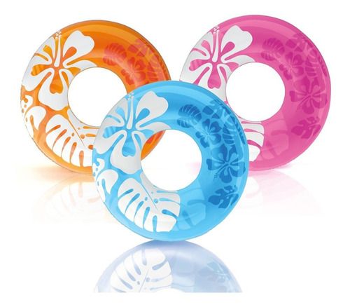 Aro Inflable Flotador Diseño Hawai Intex 91cm Ø #59251 Color Morado
