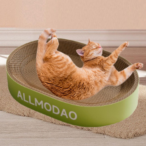 Cat Scratcher Nest Cardboard Lounge Bed Scratch Pad Verde L
