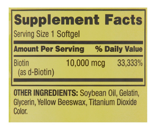 Imagen 7 de 8 de Cabello Hermoso Biotina 10,000 Mcg 120 Softgels