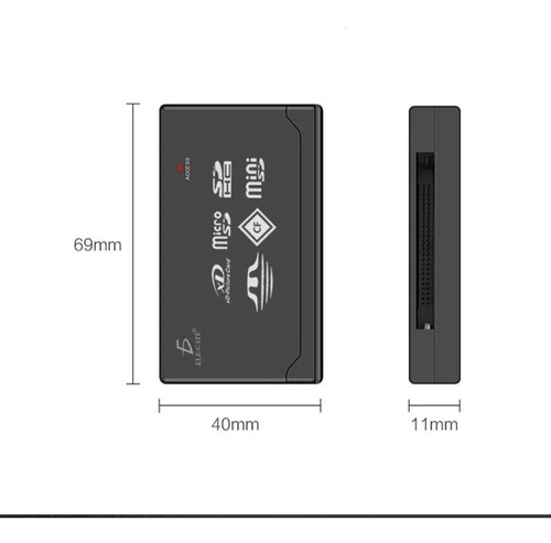 Lector De Tarjetas Memorias Externas Usb 2.0 6 En 1 Negro