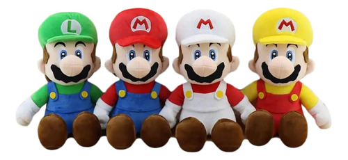 Peluche Super Mario Bros 25cm De Altura, 4 Piezas