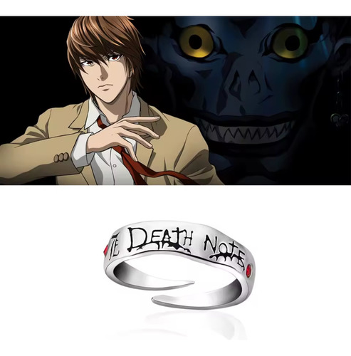 Anillo Ajustable Death Note Misa L Tuik Yagami Anime Plateado Ajustable