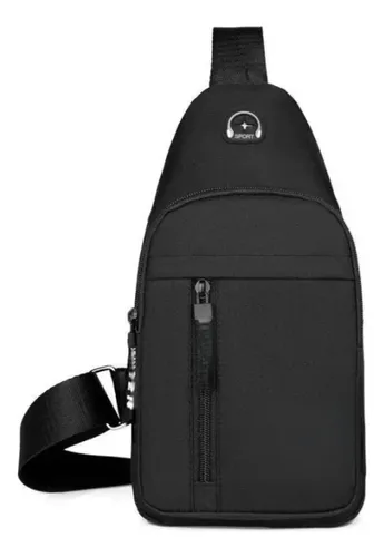 comprar Morral Riñonera Bandolera Cruzada Viajes Deportivo Unisex Color Negro