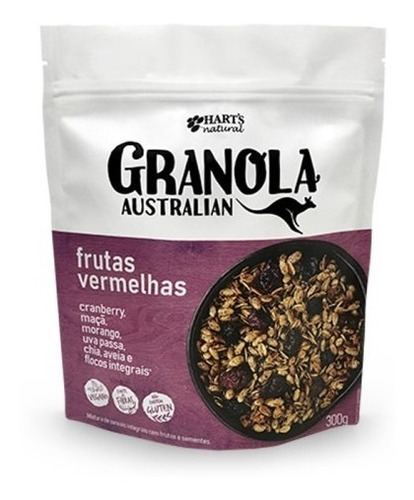 Granola Australian Frutas Vermelhas 300g Hart's Kit 2 Un